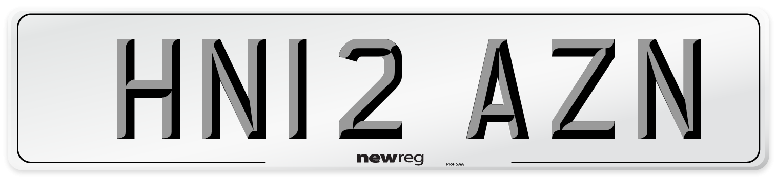 HN12 AZN Number Plate from New Reg